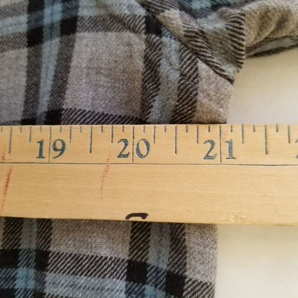 Northwest Territory Shirt Mens Medium Flannel Button-Up Gray Blue Black Plaid - Picture 7 of 10